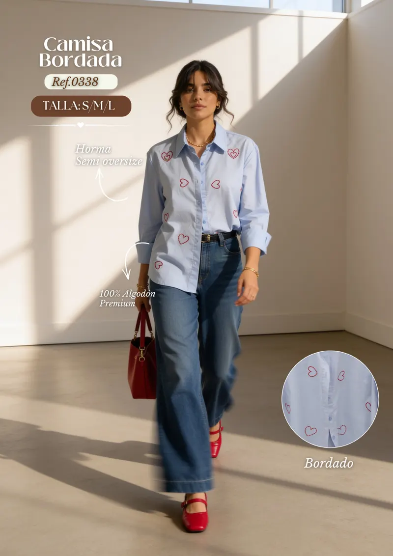 Camisa Corazones Rojos